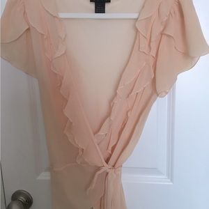 The Limited - Peach Silk Top - Large